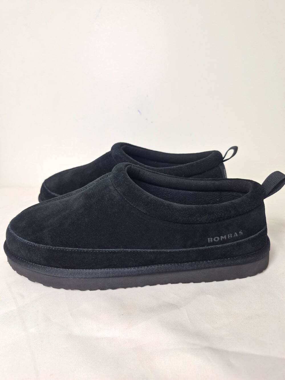 NWOT Bombas Men’s Black Suede Lined Saturday Slippers sz 10